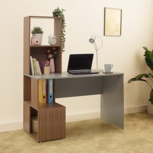 TFG 120CM Elegant Home Office Desk Gray & Walnut