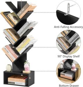 TFG 6 Tier Tree Bookshelf - Black
