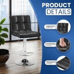 Adjustable Height Barstools (Black)