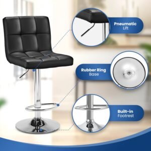 Adjustable Height Barstools (Black)