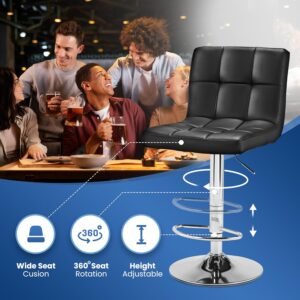 Adjustable Height Barstools (Black)