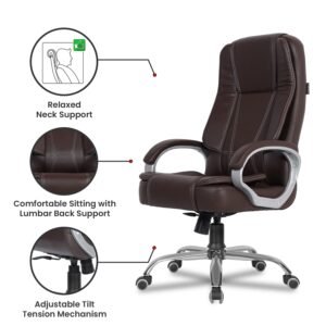 BONZU Executive High-back Office Chair - Brown