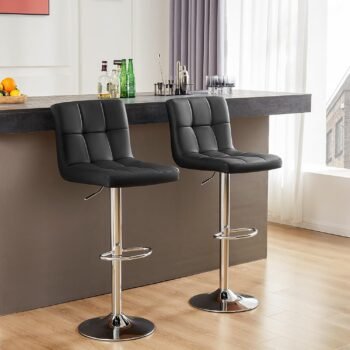 Adjustable Height Barstools (Black)