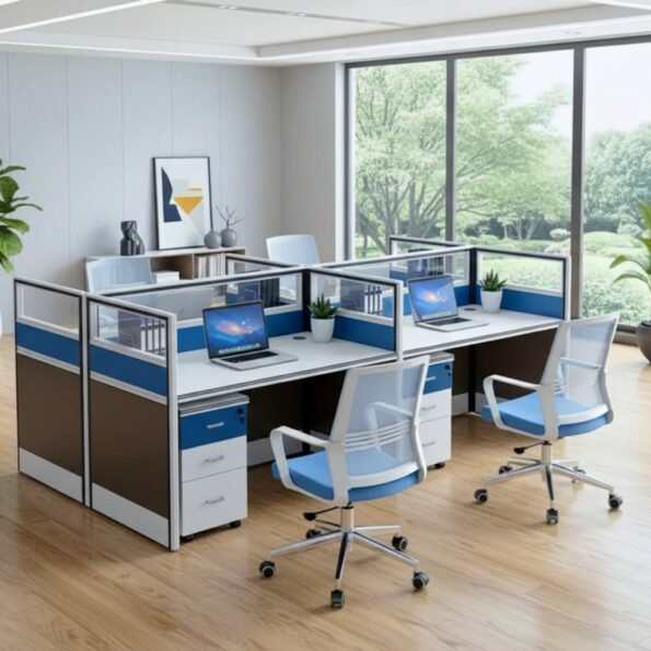 This is a complete view of the Best Workstation Desk in Nairobi Wgile Paired with Chairs in a Nairobi Office Setting