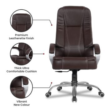 BONZU Executive High-back Office Chair - Brown