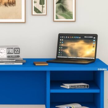 Open side shelves on TFG D120 BL study desk with storage Kenya - TFG Nairobi