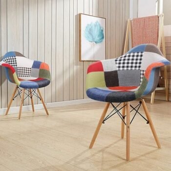 Eames Armchair with Patchwork Upholstery