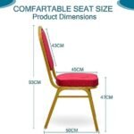 Heavy-Duty Banquet Chair – Red Fabric, Gold Frame