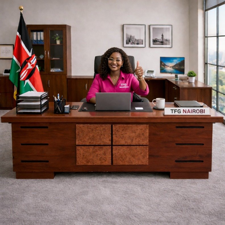 TWAF851 Executive Workstation - Hurlingham Lifestyle Lawyer in Hurlingham posing at a TWAF851 1.4m executive office desk with 3 lockable drawers and glossy finish.
