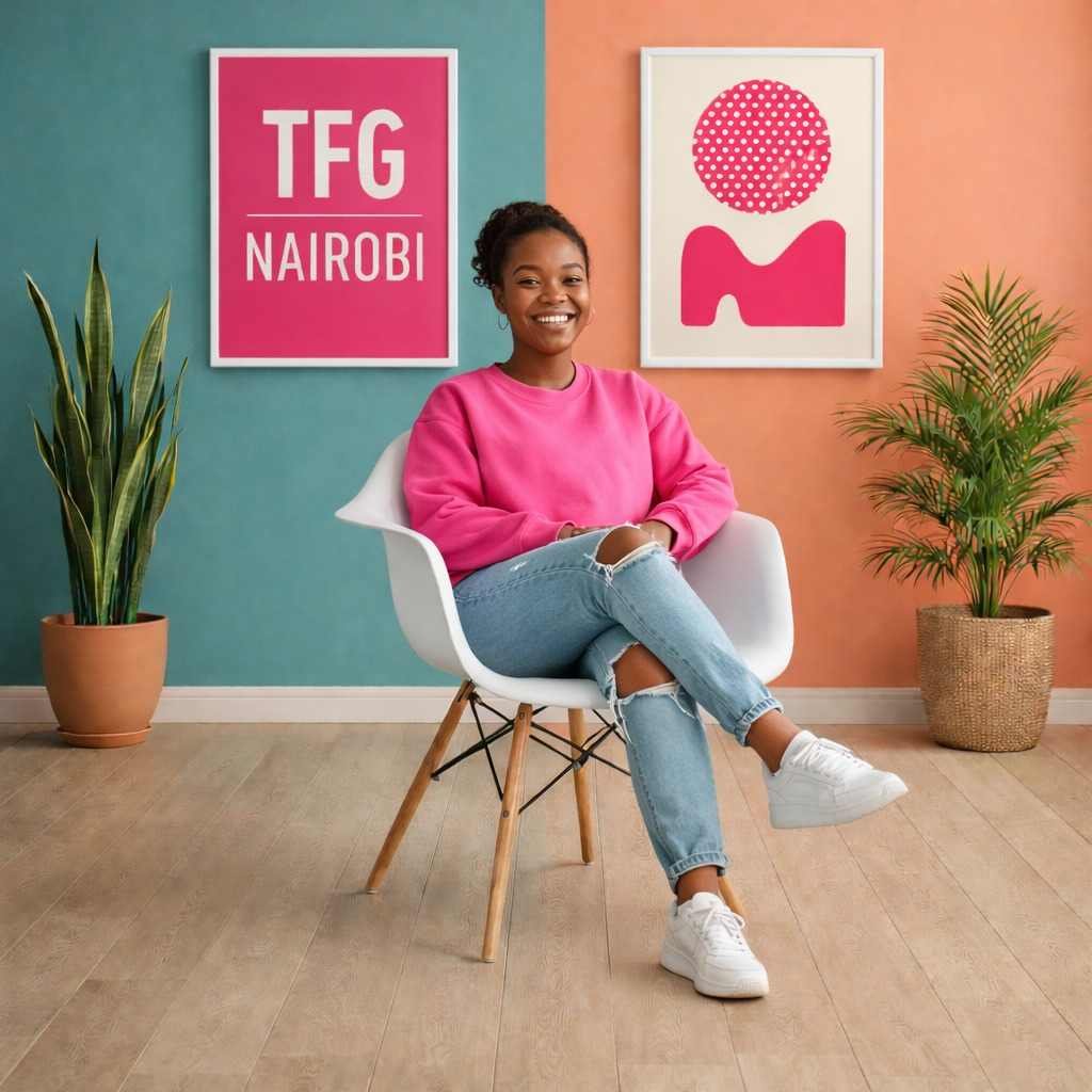 EO1571W Eames Armchair - Luxury Lifestyle Karen EO1571W white Eames armchair with wooden legs being used in a modern Karen Nairobi home interior.