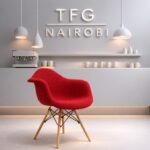 EO8418 Red Eames Fabric Armchair – Kilimani Premium Staging