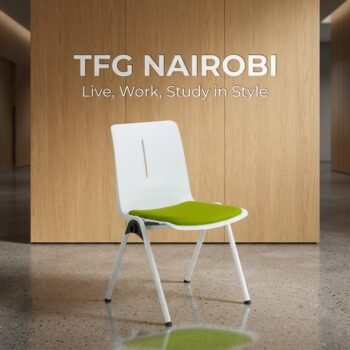 Headshot of F8-11 Boardroom Chair green stackable boardroom chair with arms, ideal for modern conference rooms and meeting spaces in Westlands Nairobi.