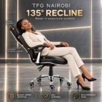 High-Back Executive Leather Office Chair in Black