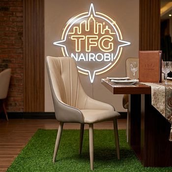 Premium cream JNRD10-1 dining chair with elegant stitching in a luxury Lavington dining room, Nairobi.