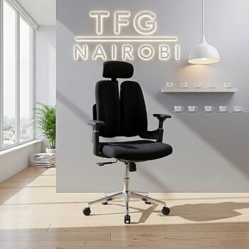 MEDUSA OFC01 orthopedic office chair with BIFMA certification in an Upper Hill Nairobi executive workspace.