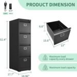 4-Drawers Filling Cabinet Storage Cabinet – Black