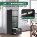 4-Drawers Filling Cabinet Storage Cabinet – Black
