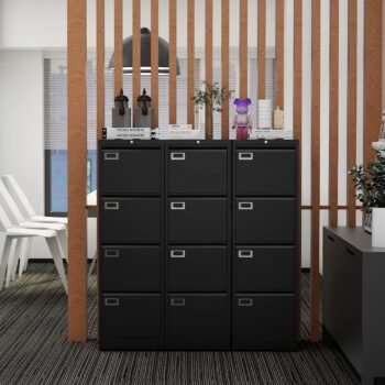4 Drawers Storage Cabinet - Black