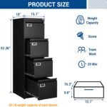 4 Drawers Storage Cabinet – Black
