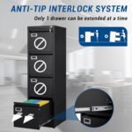 4 Drawers Storage Cabinet – Black