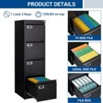 4 Drawers Storage Cabinet – Black