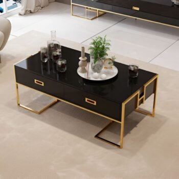 JOCISE Center Coffee Table - Black Gold