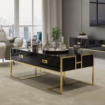 JOCISE Center Coffee Table - Black Gold
