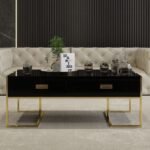 JOCISE Center Coffee Table – Black Gold