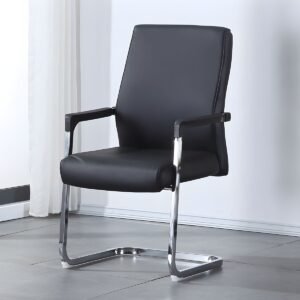 Executive Visitors Leather Chair - Black