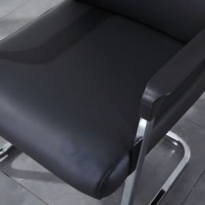 Executive Visitors Leather Chair - Black