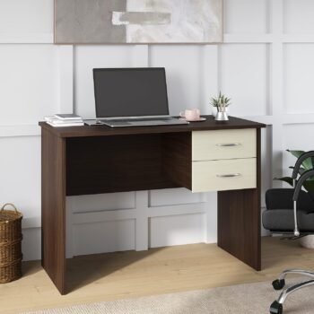 Office Study Desk - Wenge White