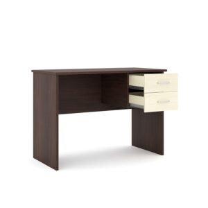 Office Study Desk - Wenge White