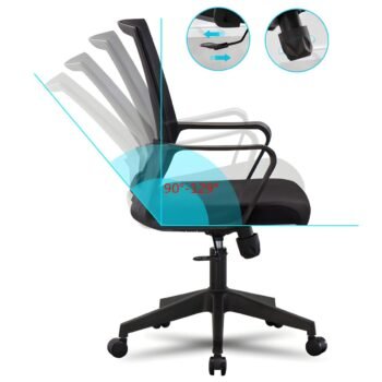 Mid-Back Ergonomic Office Chair - Blue Back