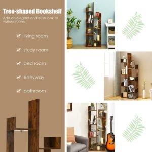 TFG 5 Tier Tree Bookshelf Bookcase