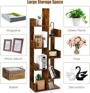 TFG 5 Tier Tree Bookshelf Bookcase