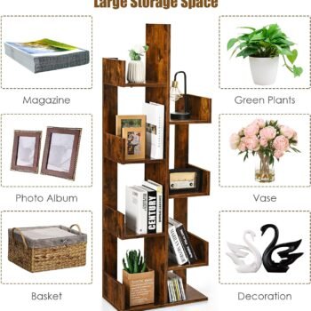 TFG 5 Tier Tree Bookshelf Bookcase