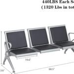 BXL 3 Seaters Linked Chair – Black