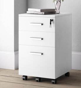 LAZIO 3 Drawers Mobile Pedestal - White