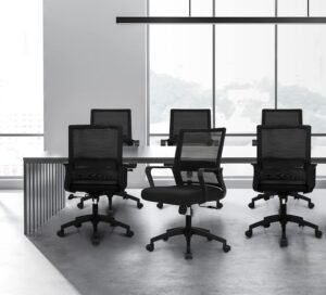 Mid-Back Ergonomic Office Chair – Black