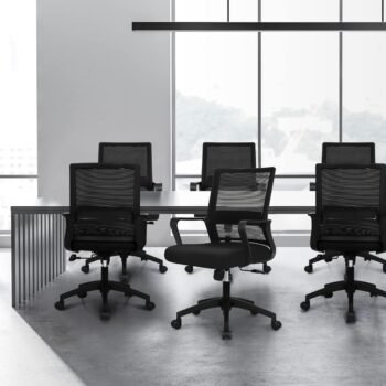 Mid-Back Ergonomic Office Chair – Black