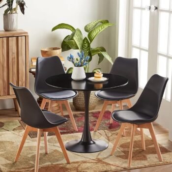 LOX99 Modern Dining Set - Black
