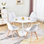 Valdivia 5 Piece Modern Dining Set - White