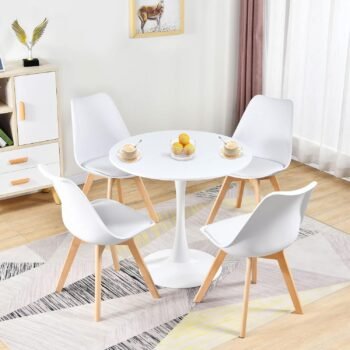 Valdivia 5 Piece Modern Dining Set - White