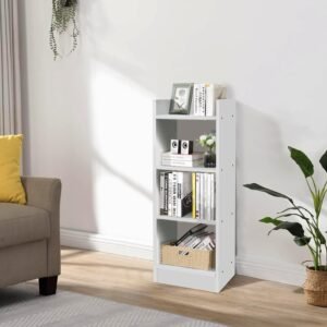 3 Tier Modern Multipurpose Bookshelf Rack Organiser White