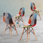 Eames Dining Chair with Patchwork Upholstery