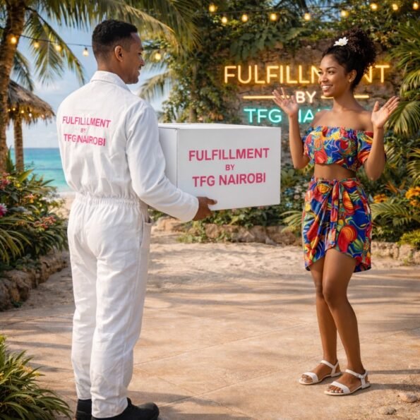 TFG Nairobi fulfillment team delivering and assembling an EO196W Eames Chair at a luxury beach villa in Ukunda, Diani, Kenya.