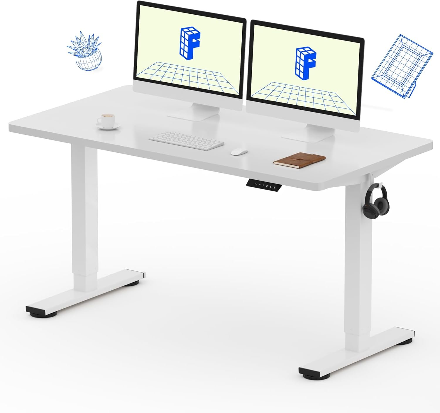 FlexiSpot EN1W 1.4M Executive Series – Imara Daima Edition EN1W 1.4M Electric Height Adjustable Standing Desk FlexiSpot's Electric Height Adjustable Standing Desk in white finish with modern ergonomic setup in Imara Daima, Embakasi.