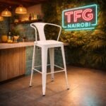 HFW-4088 White Bar Stool – Lang’ata Nairobi Collection