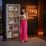 TFG-B800 White Bookshelf – Mimosa Runda Collection