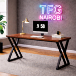 STUDIO C WABL400 Walnut and Black Desk – Ineza Runda Collection